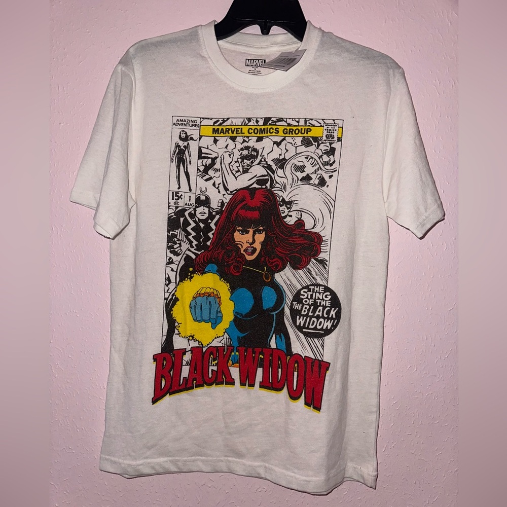 Unisex Marvel Black Widow Comic White T-Shirt